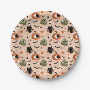 Assiettes En Carton Citrouille Bat Stars Motif Halloween lunaire