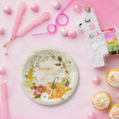 Assiettes En Carton Citrouille béni reconnaissant reconnaissant de (Fête)