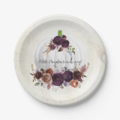 Assiettes En Carton Citrouille blanc d'automne Baby shower (Devant)