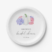 Assiettes En Carton Citrouille blanc et fleurs d'hydrangée douche nupt (Devant)