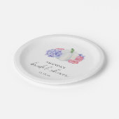 Assiettes En Carton Citrouille blanc et fleurs d'hydrangée douche nupt (Angle)