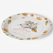 Assiettes En Carton Citrouille blanc L'automne quitte l'action de grâc (Angle)