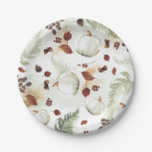 Assiettes En Carton Citrouille blanc Rustic Fall quitte Motif (Devant)