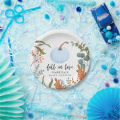 Assiettes En Carton Citrouille bleu rustique chute en Baby shower d'am (Fête)