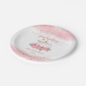 Assiettes En Carton Citrouille Blush rose or bébé fille Douche Favoris (Angle)