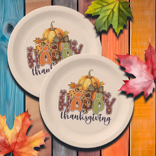 Assiettes En Carton Citrouille bon thanksgiving