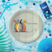 Assiettes En Carton Citrouille bon thanksgiving (Fête)