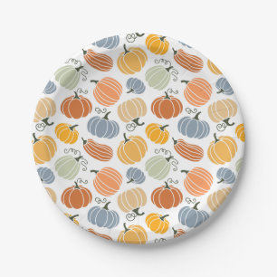 Assiettes En Carton Citrouille coloré Motif gourd