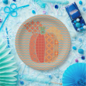 Assiettes En Carton Citrouille d'action de grâce et Chevrons, Plaques  (Fête)