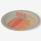 Assiettes En Carton Citrouille d'action de grâce et Chevrons, Plaques  (Angle)