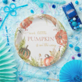 Assiettes En Carton Citrouille d'aquarelle brûlée automne Baby shower (Fête)