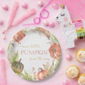 Assiettes En Carton Citrouille d'aquarelle brûlée automne Baby shower (Fête)
