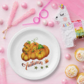 Assiettes En Carton Citrouille d'automne (Fête)