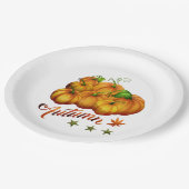 Assiettes En Carton Citrouille d'automne (Angle)