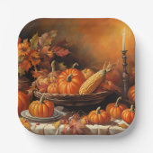 Assiettes En Carton Citrouille d'automne (Recto)