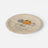 Assiettes En Carton Citrouille d'automne Baby shower Sunflower Burlap (Angle)