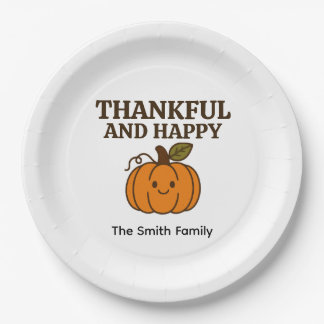 Assiettes En Carton Citrouille d'automne de Kawaii Bon thanksgiving de