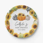 Assiettes En Carton Citrouille d'automne et parfum de tournesol (Devant)