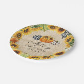 Assiettes En Carton Citrouille d'automne Sunflower Burlap Baby Sprinkl (Angle)