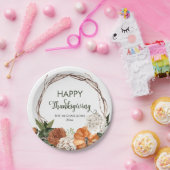 Assiettes En Carton Citrouille de Bon thanksgiving rustique (Fête)