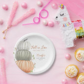 Assiettes En Carton Citrouille de chute dans l'amour Baby shower de ch (Fête)