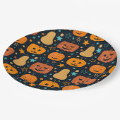 Assiettes En Carton Citrouille de Jack O Lantern orange mignonne pour (Angle)
