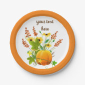 Assiettes En Carton Citrouille de la saison automnale (Devant)