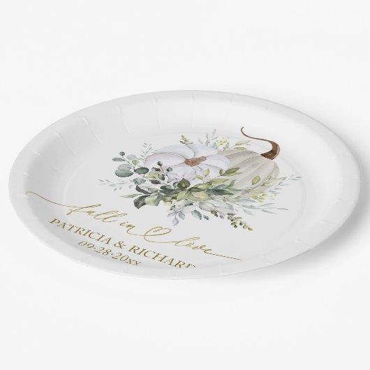 Assiettes En Carton Citrouille de la verdure automne dans l'amour (Angle)