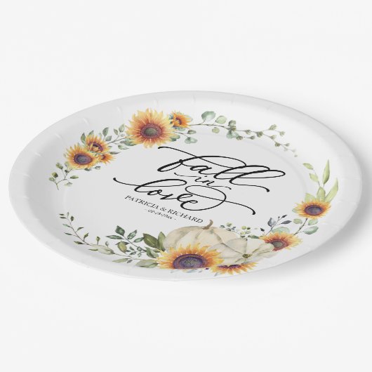 Assiettes En Carton Citrouille de la verdure automne dans l'amour (Angle)