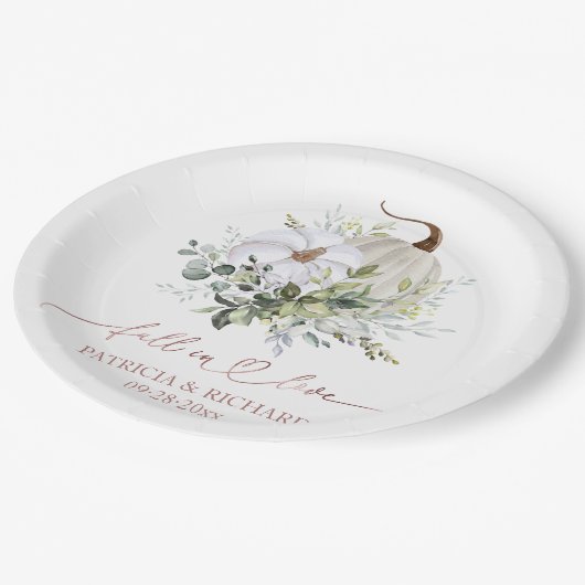 Assiettes En Carton Citrouille de la verdure automne dans l'amour (Angle)