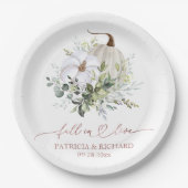 Assiettes En Carton Citrouille de la verdure automne dans l'amour (Devant)