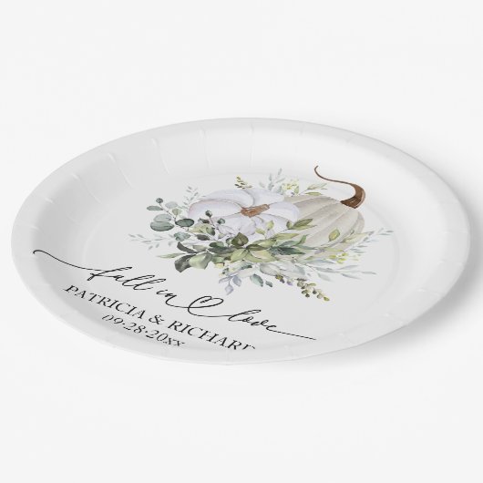 Assiettes En Carton Citrouille de la verdure automne dans l'amour (Angle)