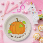 Assiettes En Carton Citrouille de Thanksgiving sur Burlap (Fête)