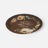 Assiettes En Carton Citrouille de tournesol rustique vert automne nupt (Angle)