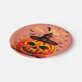 Assiettes En Carton Citrouille d'Halloween (Angle)