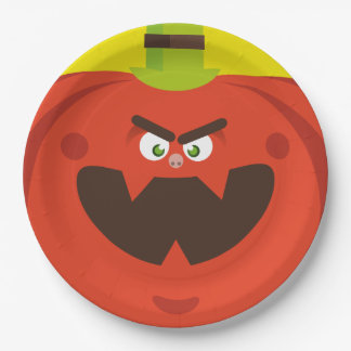 Assiettes En Carton citrouille d'halloween affamé