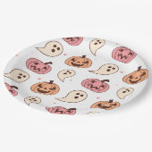 Assiettes En Carton Citrouille d'Halloween et fantôme (Angle)