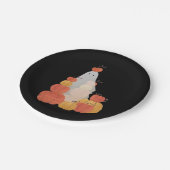 Assiettes En Carton Citrouille d'Halloween invisible mignon Fantôme no (Angle)