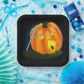 Assiettes En Carton Citrouille d'horreur (Fête)