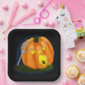 Assiettes En Carton Citrouille d'horreur (Fête)