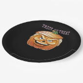 Assiettes En Carton Citrouille Donald, Funny Halloween Classic effraya (Angle)
