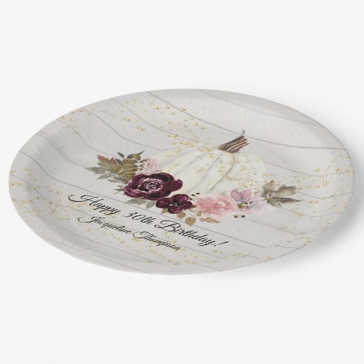 Assiettes En Carton Citrouille d'or blanc de Bourgogne 30e anniversair (Angle)