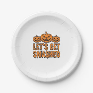 Assiettes En Carton Citrouille Drôle d'Halloween Faisons-nous Écraser