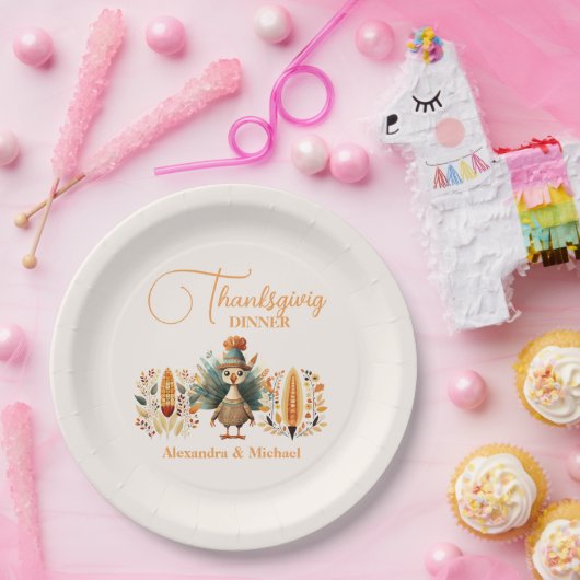 Assiettes En Carton Citrouille du dîner de Thanksgiving rustique (Fête)