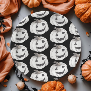 Assiettes En Carton Citrouille éffrayant Halloween Black Jack-O’-Lante
