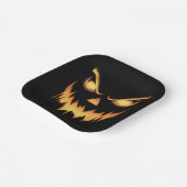 Assiettes En Carton Citrouille effrayant Jack-o'-lantern Face Hallowee (Angulaire)