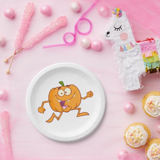 Assiettes En Carton Citrouille en cours d'exécution (Fête)