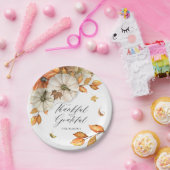 Assiettes En Carton Citrouille et Feuilles de Thanksgiving (Fête)