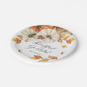 Assiettes En Carton Citrouille et Feuilles de Thanksgiving (Angle)