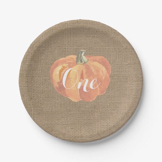 Assiettes En Carton Citrouille Fall First Birthday Party Plaques papie (Devant)